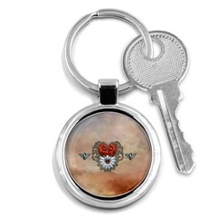 Wonderful Elegant Heart Key Chain (round) by FantasyWorld7