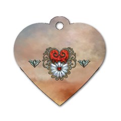 Wonderful Elegant Heart Dog Tag Heart (one Side) by FantasyWorld7