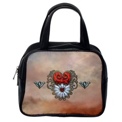 Wonderful Elegant Heart Classic Handbag (one Side) by FantasyWorld7