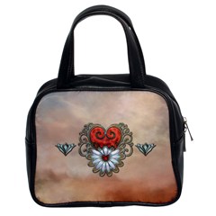 Wonderful Elegant Heart Classic Handbag (two Sides) by FantasyWorld7