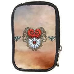 Wonderful Elegant Heart Compact Camera Leather Case by FantasyWorld7