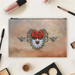 Wonderful Elegant Heart Cosmetic Bag (large) by FantasyWorld7