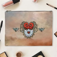 Wonderful Elegant Heart Cosmetic Bag (xl) by FantasyWorld7