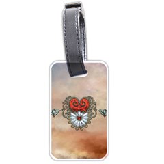 Wonderful Elegant Heart Luggage Tag (one Side) by FantasyWorld7