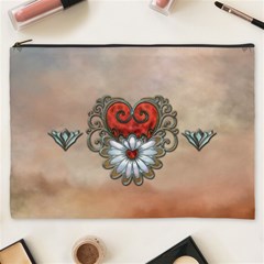 Wonderful Elegant Heart Cosmetic Bag (xxxl) by FantasyWorld7