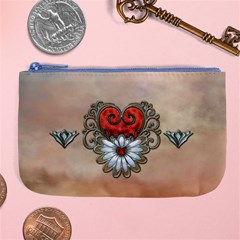 Wonderful Elegant Heart Large Coin Purse by FantasyWorld7