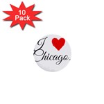 I Heart Chicago  1  Mini Buttons (10 pack)  Front