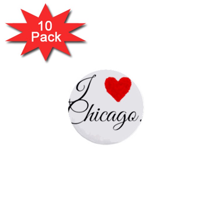 I Heart Chicago  1  Mini Buttons (10 pack) 