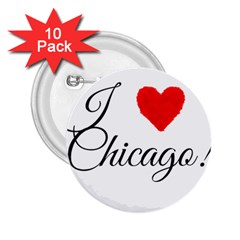 I Heart Chicago  2 25  Buttons (10 Pack)  by FunnyStatementsandSlogans