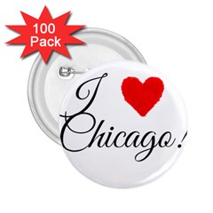 I Heart Chicago  2 25  Buttons (100 Pack)  by FunnyStatementsandSlogans