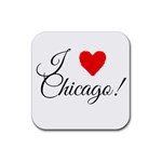 I Heart Chicago  Rubber Coaster (Square)  Front