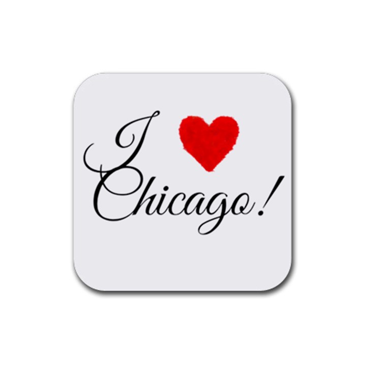 I Heart Chicago  Rubber Coaster (Square) 