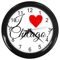 I Heart Chicago  Wall Clock (black)