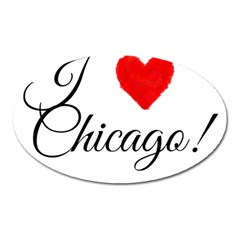 I Heart Chicago  Oval Magnet by FunnyStatementsandSlogans