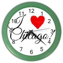 I Heart Chicago  Color Wall Clock by FunnyStatementsandSlogans