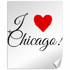 I Heart Chicago  Canvas 11  X 14 