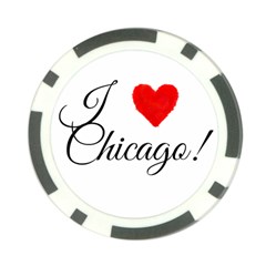 I Heart Chicago  Poker Chip Card Guard by FunnyStatementsandSlogans