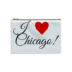 I Heart Chicago  Cosmetic Bag (medium) by FunnyStatementsandSlogans