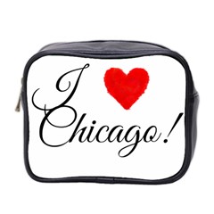 I Heart Chicago  Mini Toiletries Bag (two Sides) by FunnyStatementsandSlogans