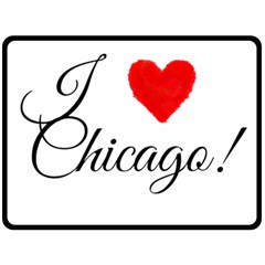 I Heart Chicago  Fleece Blanket (large)  by FunnyStatementsandSlogans