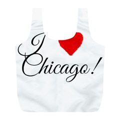 I Heart Chicago  Full Print Recycle Bag (l) by FunnyStatementsandSlogans