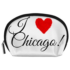 I Heart Chicago  Accessory Pouch (large) by FunnyStatementsandSlogans