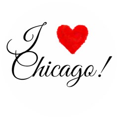 I Heart Chicago  Wooden Bottle Opener (round) by FunnyStatementsandSlogans