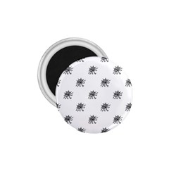 Stylized Black And White Floral Print 1 75  Magnets