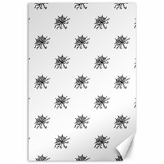 Stylized Black And White Floral Print Canvas 12  X 18  by dflcprintsclothing