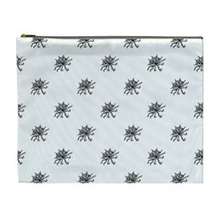 Stylized Black And White Floral Print Cosmetic Bag (xl) by dflcprintsclothing