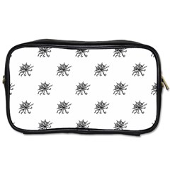 Stylized Black And White Floral Print Toiletries Bag (two Sides) by dflcprintsclothing