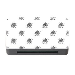 Stylized Black And White Floral Print Memory Card Reader With Cf by dflcprintsclothing