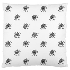 Stylized Black And White Floral Print Large Cushion Case (one Side) by dflcprintsclothing