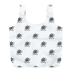 Stylized Black And White Floral Print Full Print Recycle Bag (l) by dflcprintsclothing