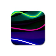 Neon Wonder Rubber Square Coaster (4 Pack)  by essentialimage