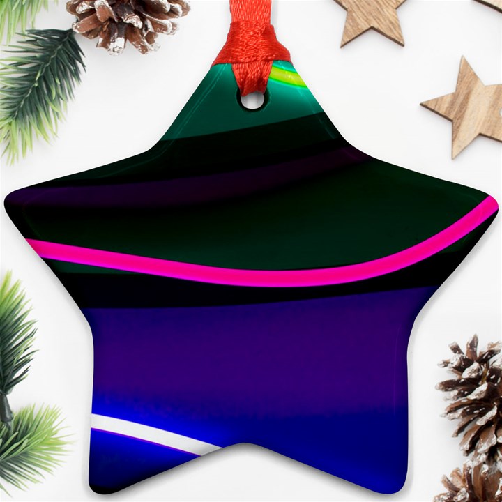 Neon Wonder Star Ornament (Two Sides)