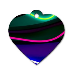 Neon Wonder Dog Tag Heart (two Sides) by essentialimage