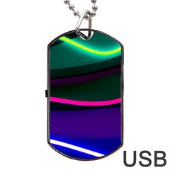 Neon Wonder Dog Tag Usb Flash (one Side) by essentialimage