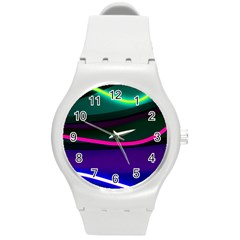 Neon Wonder Round Plastic Sport Watch (m) by essentialimage