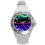 Neon Wonder Round Plastic Sport Watch (L) Front