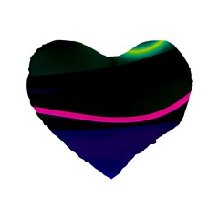 Neon Wonder Standard 16  Premium Heart Shape Cushions by essentialimage