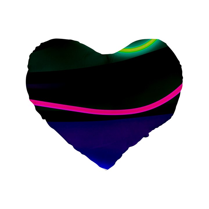 Neon Wonder Standard 16  Premium Flano Heart Shape Cushions