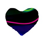 Neon Wonder Standard 16  Premium Flano Heart Shape Cushions Back