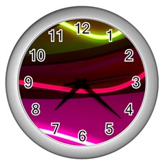 Neon Wonder Wall Clock (silver) by essentialimage