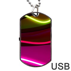 Neon Wonder Dog Tag Usb Flash (two Sides) by essentialimage