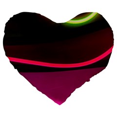 Neon Wonder Large 19  Premium Flano Heart Shape Cushions by essentialimage