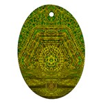 Gold Golden Sunset Mandala Ornament (Oval) Front