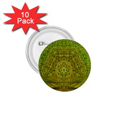 Gold Golden Sunset Mandala 1 75  Buttons (10 Pack) by pepitasart