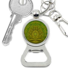 Gold Golden Sunset Mandala Bottle Opener Key Chain by pepitasart