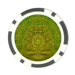 Gold Golden Sunset Mandala Poker Chip Card Guard by pepitasart